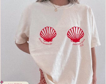 Camiseta de despedida de soltera de sirena personalizada, camiseta de fiesta nupcial con colores cómodos, top de despedida de soltera playero personalizado