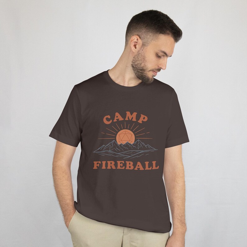Boho DND Shirt, Camp Fireball TTRPG Tee, Minimalist Fantasy Apparel, Cozy Tabletop Gamer Gear image 8