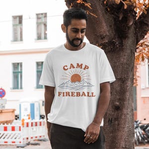 Boho DND Shirt, Camp Fireball TTRPG Tee, Minimalist Fantasy Apparel, Cozy Tabletop Gamer Gear image 3