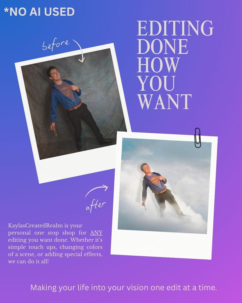 Personalize Image Example Custom Photo Editing: Personalized Image Touch-ups - Etsy