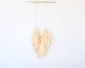 Peach Fringe Mobile on Driftwood