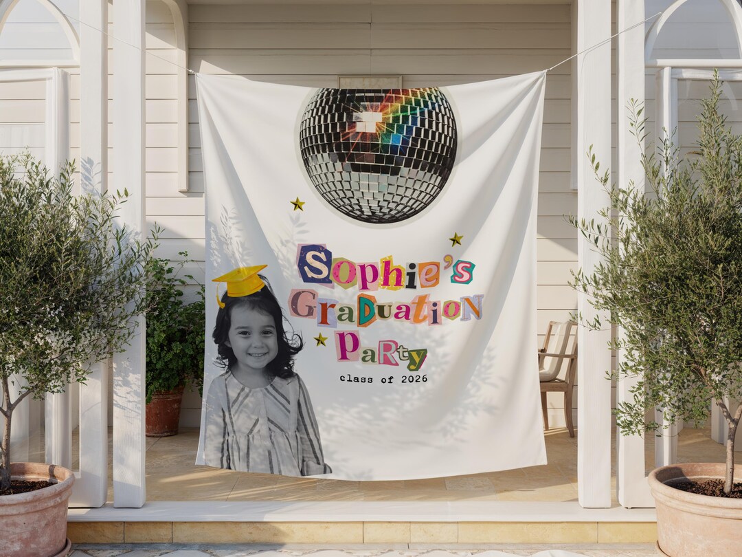 Graduation Photo Banner, Custom Ransom Letter Grad Backdrop ...
