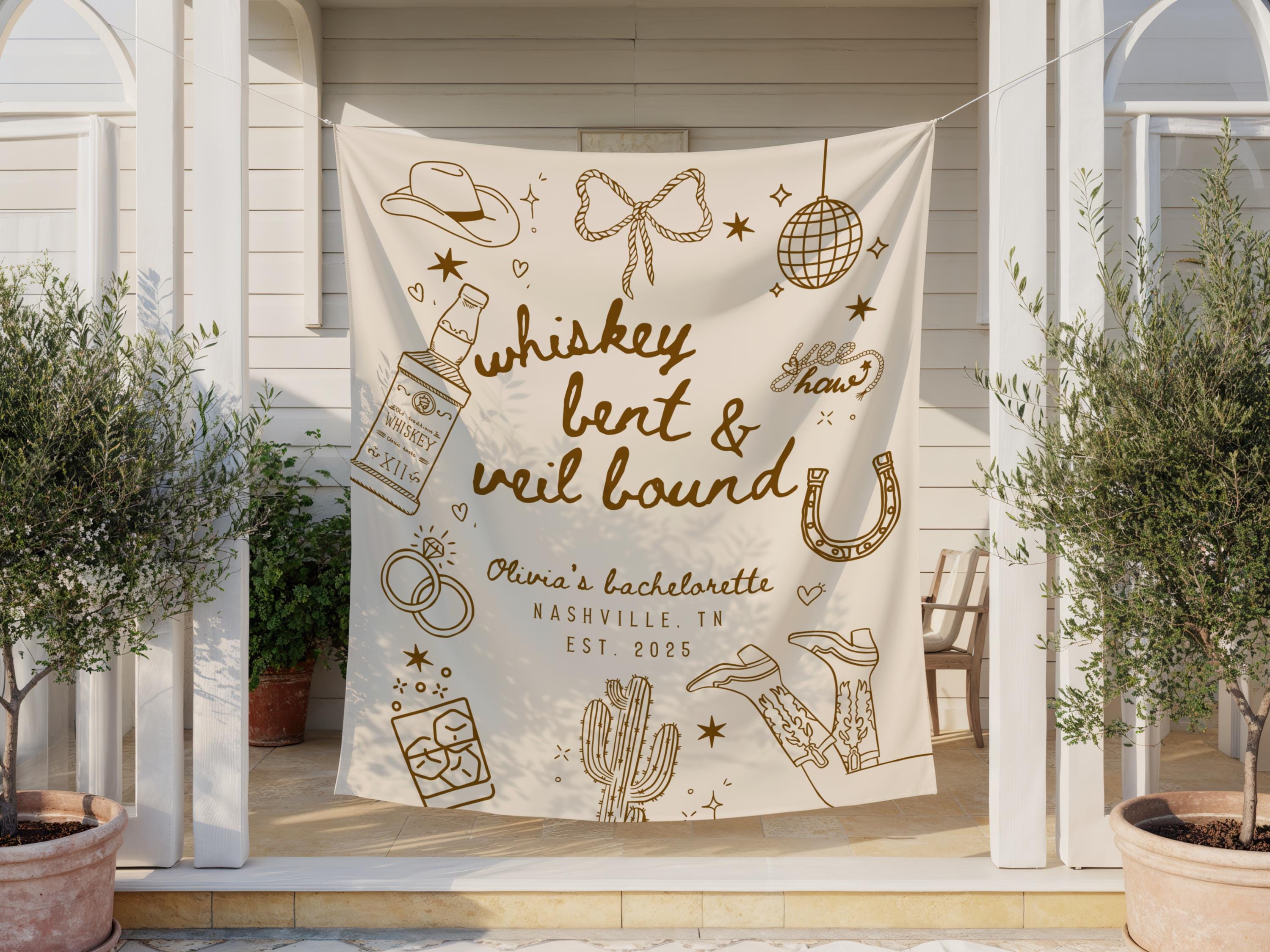 Banner Addio Al Nubilato Coastal Cowgirl – Ghirlanda Con Conchiglie E Stivali, 73''