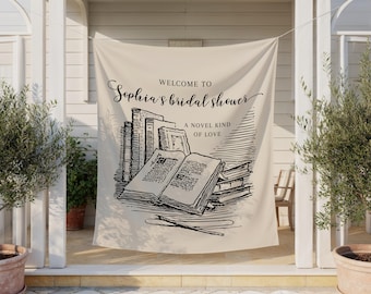 Her Next Chapter Bridal Shower Welcome Sign, Novel Kind of Love Backdrop, Book Lover Decor, Storybook Banner Theme