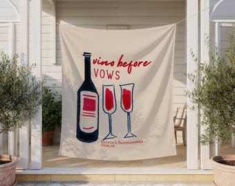 Bannière Bachelorette vin | Toile de fond de fête Vineyard Bach | Décoration Vino Before Vows de Napa Valley | Enseigne Bachelorette Michigan Sonoma Winery