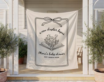 Her Next Chapter Baby Shower Welcome Sign, Custom Storybook Backdrop, Book Lover Décor, Sweetest Chapter Banner