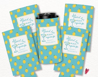 Custom Main Squeeze Bachelorette Can Cooler, Citrus Bach Party Favors, She Found Her Main Squeeze Lemon Tini Theme