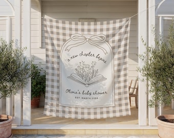 Her Next Chapter Baby Shower Welcome Sign, Custom Storybook Backdrop, Book Lover Décor, Sweetest Chapter Banner