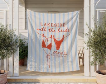 Lakeside Bride Bachelorette Party Banner, Custom Lake Weekend Decor, Personalized Bridal Shower Backdrop