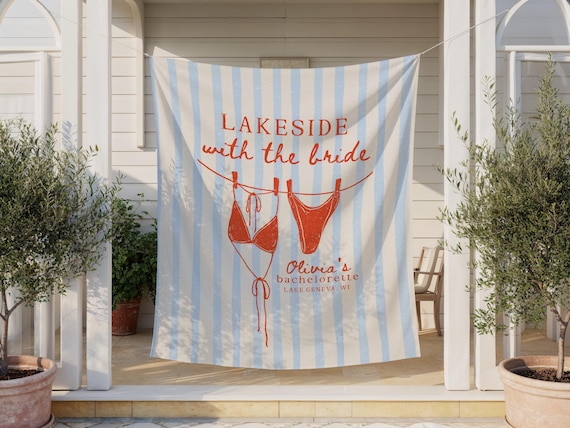 Lakeside Bride Bachelorette Party Banner, Custom Lake Weekend Decor, Personalized Bridal Shower Backdrop