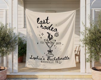 Bakgrund för sista rodeo-möhippa, dekorationer till cowgirl-bach, Nashville-banderoll, westernskylt, disco-cowgirl-martini-tema