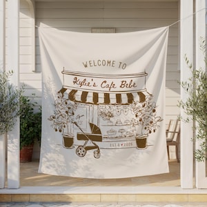 Bebe Cafe Baby Shower Welcome Sign, Coffee Theme Decor, Custom Sprinkle Banner