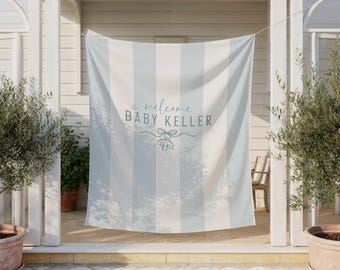 Pasiasty baner na baby shower | Spersonalizowane tło powitalne