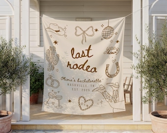 Last Rodeo Bachelorette Decorations, Cowgirl Bach Backdrop, Nashville & Austin Bachelorette Banner, Western Sign, Disco Cowgirl Theme