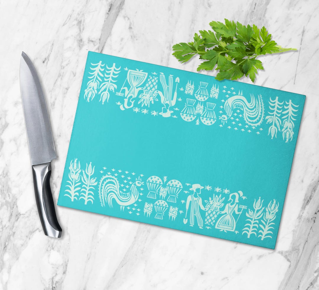 Pyrex Board Pyrex Butterprint Cutting Board - Vintage Amish Turquoise Aqua Blue ...