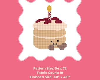 Birthday Cake Plushie | Needlepoint Digital Stitch Chart
