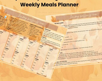 Healthy Diet Printable Meal Planner | Healthy Eating Guide | Autumn Meal Planning Chart | Instant Download PDF A4 A5