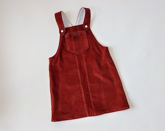 Corduroy Jumper Dresses - Rust Orange Corduroy - Sizes 3T, 4T