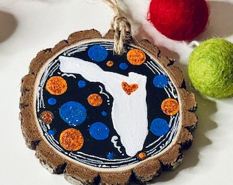 Florida Ornament with glitter