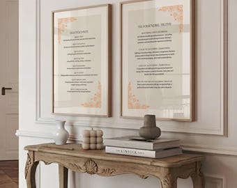 Zen Buddhist Wall Art Set of 2 Eightfold Path Four Noble Truths Buddha Posters Zen Mindfulness Home Decor  Buddha Truths Spiritual Print MP4