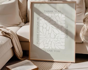 Mindfulness muurkunst ho'oponopono gebed print zelfgenezende bevestiging spirituele genezing afdrukbare mp14