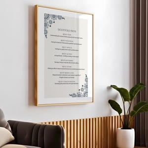 Buddhist Teaching Wall Print Eightfold Path Poster Meditative Decoration Mindfulness Affirmation for Zen Home Decor MS7