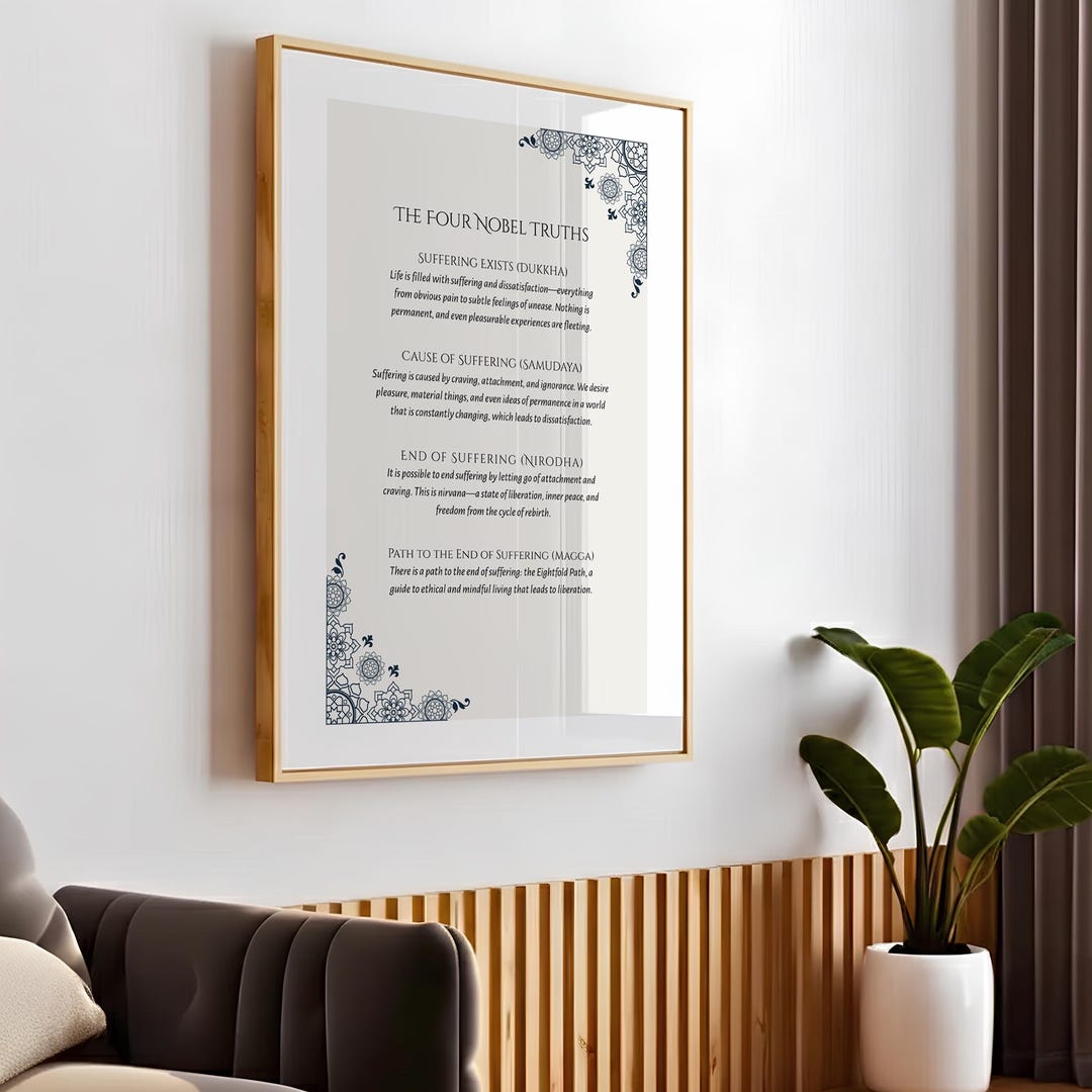Buddhist Quotes Four Noble Truths Mindfulness Wall Art Meditation ...