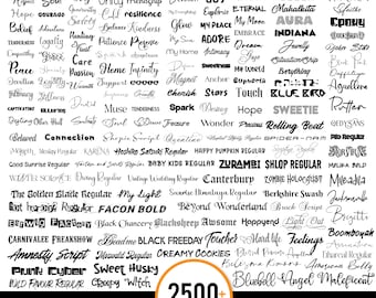 The Ultimate 2500+ Fonts, Font Bundle, Cricut, Canva Font, Script Font, Fonts, Digital Fonts, Procreate Font, Crafting, SVG Font, Commercial