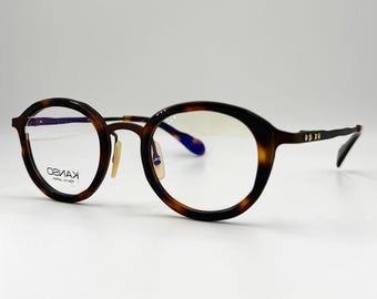 Montatura per occhiali da vista rotondi KANSO Classic Tortoiseshell: design minimalista giapponese in acetato