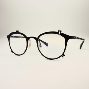 KANSO Geometric Titanium Eyeglass Frames: Black Optical Glasses