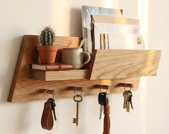 Plano de estantería de entrada DIY / Organizador de llaves y proyecto de carpintería / Estantería de pared moderna (PDF)