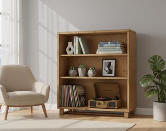 Progetto per libreria fai da te / Scaffali moderni in compensato - Guida di falegnameria in PDF (Download digitale)