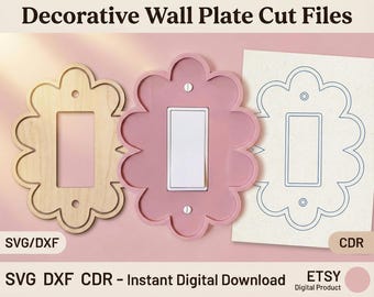 Laser Cut Lichtschalter Platte Vorlage SVG DXF CDR (Digital Download)