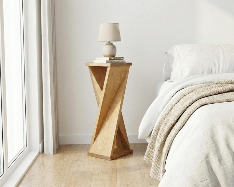 woodworking plans,diy woodworking,diy table plans,side table plans,beginner woodworking,furniture plans pdf,modern table diy,small table plans,diy furniture plans,one board project,twisted table plans,accent table plans,diy side table
