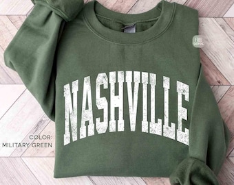 Vintage Nashville Sweatshirt, Tennessee State Pride Hoodie, Retro Nashville Sweater, Country Music Nashville Sweat, Nashville Trip Sweater