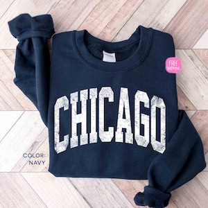 Vintage Chicago Sweatshirt, Chicago State Pride Pullover, Chicago Souvenir Reisegeschenk, Chicago Liebhaber Pullover, Football Spiel Tag Sweatshirt