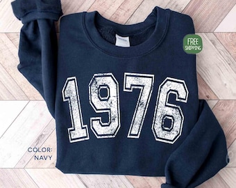 Sudadera de 1976, Sudadera de regalo para el 50 cumpleaños, Sudadera nacida en 1976, Regalo de cumpleaños, Sudadera vintage del año de nacimiento 1976, Regalo para el 50 aniversario