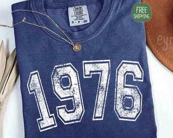 Comfort Colors 1976 Shirt, Vintage 1976 Shirt, 50th Birthday Shirt, 50th Anniversary Shirt, Born in 1976 Shirt, Distressed 1976 T-Shirt