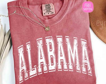 Alabama Shirt, Comfort Colors Alabama Game Day Tee, Vintage Alabama TShirt, Alabama Fan Shirt, Alabama Trip Gift Tee, Alabama State Pride