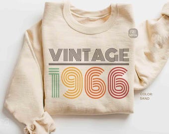 Vintage 1966 Sweatshirt, 60 Geburtstag Geschenk, Geboren in 1966 Pullover, 60 Jahre Altes Sweatshirt, Verheiratet in 1966 Sweatshirt, Retro 60er Pullover
