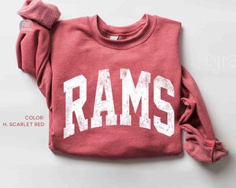 Vintage Rams Sweatshirt, Rams Game Day, Rams Mascot Sweater, Men's Sports Gift, Rams Football Crewneck, College Sports Team Spirit
