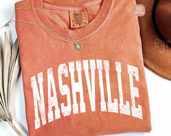 Comfort Colors Vintage Nashville Shirt, Nashville Concert Trip Shirt, Bachelorette Party Tee, Music City Travel Shirt, Tennessee Shirt