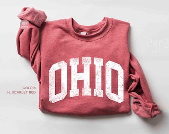 Vintage Ohio Sweatshirt - Ohio Trip Sweater - Ohio Game Day Crewneck - Ohio Gift - USA State Sweatshirts - Columbus Sweatshirt