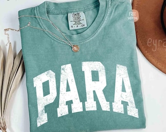 Comfort Colors ヴィンテージ PARA シャツ、パラプロフェッショナル シャツ、先生への感謝シャツ、パラ教師へのギフトシャツ、新学期スピリットシャツ