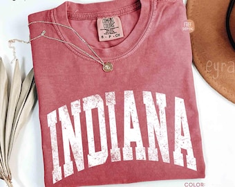 Vintage Indiana T-shirt / Comfort Colors Indiana Shirt / Indiana Game Day Tshirt / Indiana Mascot Gift / Indiana Vacation Tee