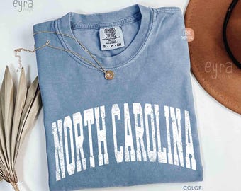 Vintage North Carolina T-shirt / Comfort Colors NC Shirt / North Carolina Trip Tee / North Carolina Game Day Tshirt / USA States Shirt