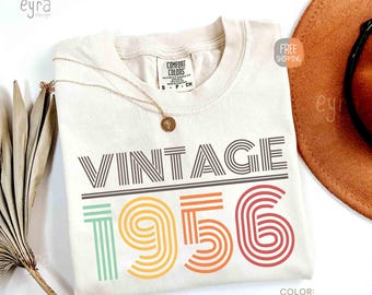Vintage 1956 Shirt, Comfort Colors 70th Birthday Shirt, Vintage Birth Year Tee, 70 Years Old Shirt, Born in 1956 Shirt, 70th Anniversary Tee
