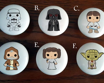 Star Wars Chibi Style Ceramic Knobs Custom Kitchen Knobs Etsy