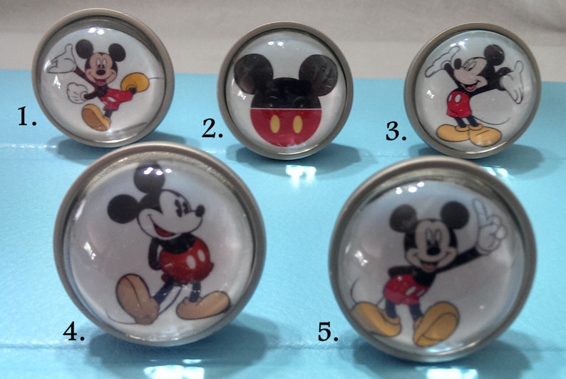 Mickey Mouse Glass Knobs Mickey Bedroom Decor Mickey Mouse Etsy