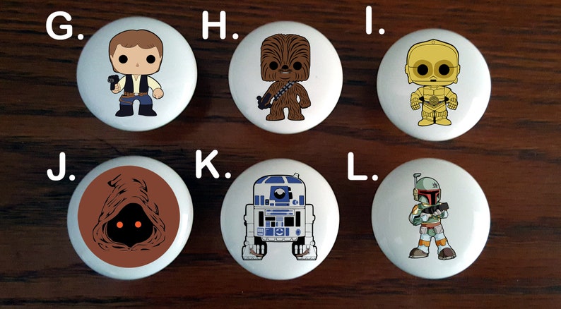 Star Wars Chibi Style Ceramic Knobs Custom Kitchen Knobs Cute